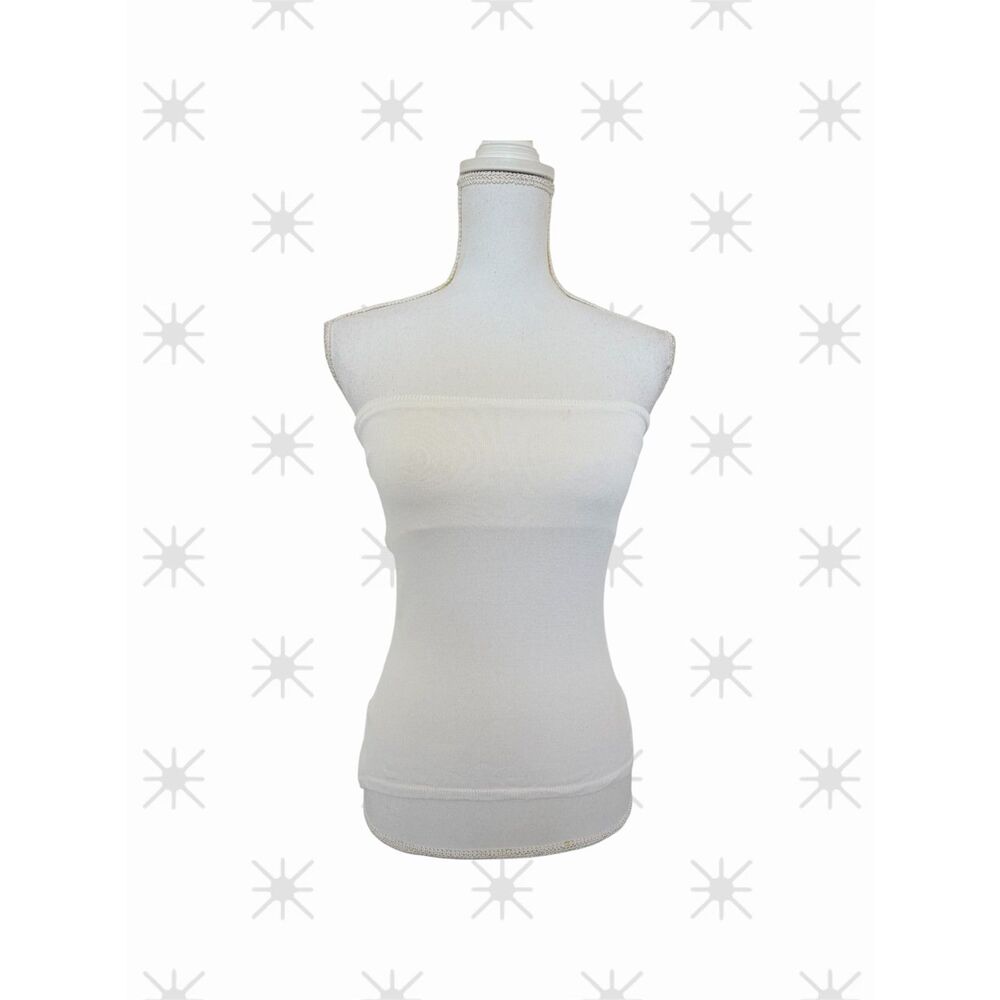 Laundry by Shelli Segal White Ribbed Bandeau Tube Top Size M